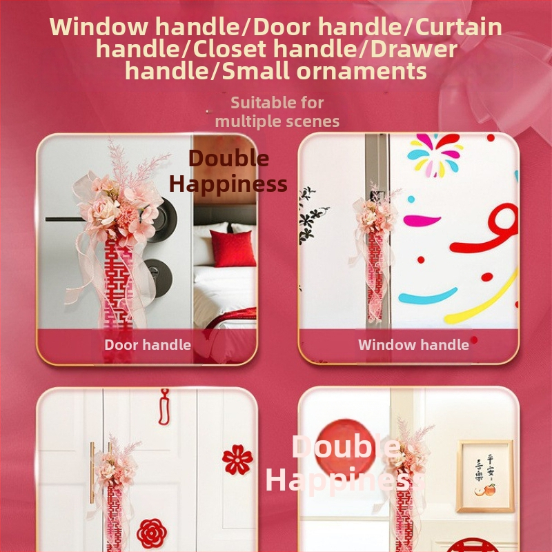 Kāzu istabas dekora komplekts: diega garlande ar uzrakstu Divkārša laime, aizkaru piespraudes dzīvojamajai istabai un guļamistabai