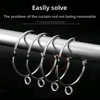 Nerūdijančio plieno užuolaidų žiedas su kabliu, dušo užuolaidų žiedas, užuolaidų priedai (Kategorija: Kita; Prekės ženklas: Kita; Medžiaga: Kita; Stilius: Kita)