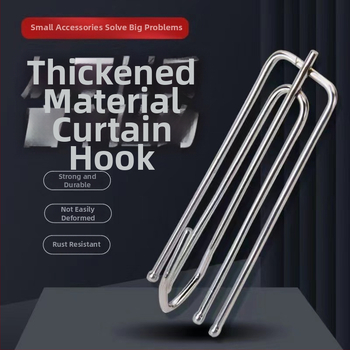 Užuolaidų kabliukų rinkinys, keturių dantų dizainas, su kabinimo žiedais ir užuolaidų klipsais, 15 vnt