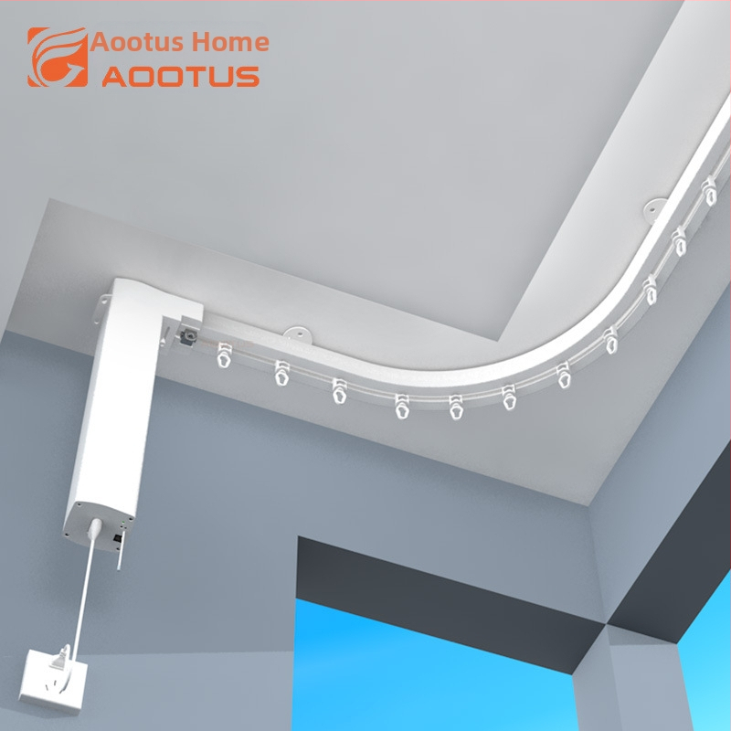 TA900 Elektriskā aizkaru sliede, alumīnija sakausējums, piemērota karājošiem aizkariem, Yuntes