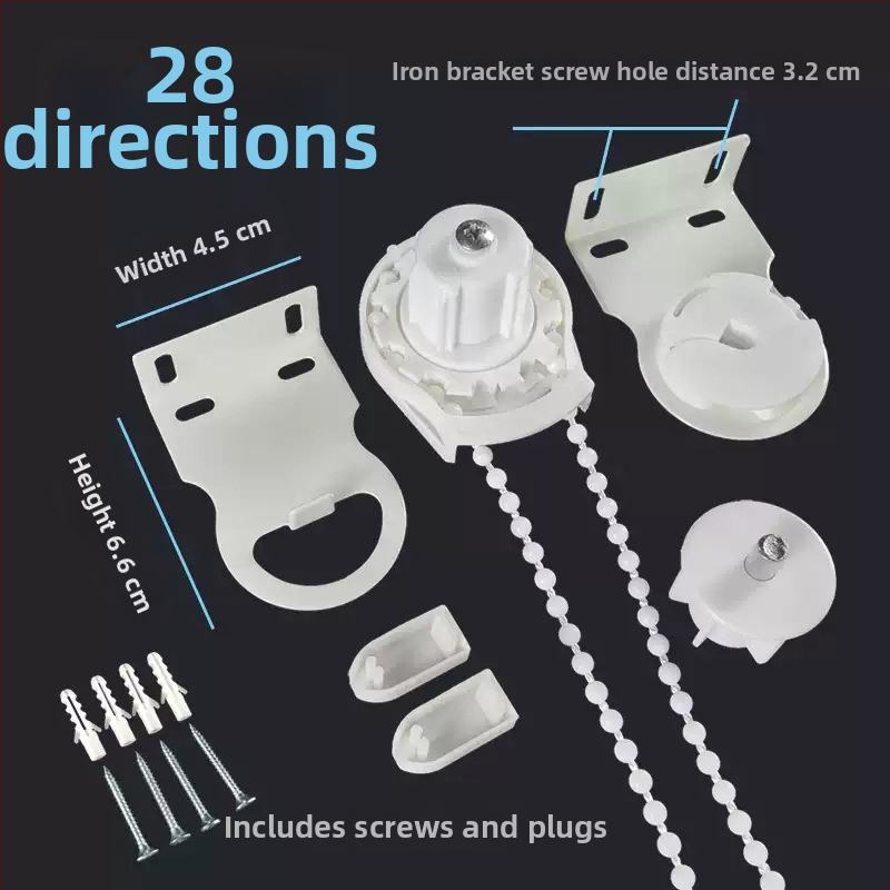 Görgőfüggöny kiegészítőinek teljes készlete, univerzális, PVC anyagú, kézi húzású emelővezérlő és dugó