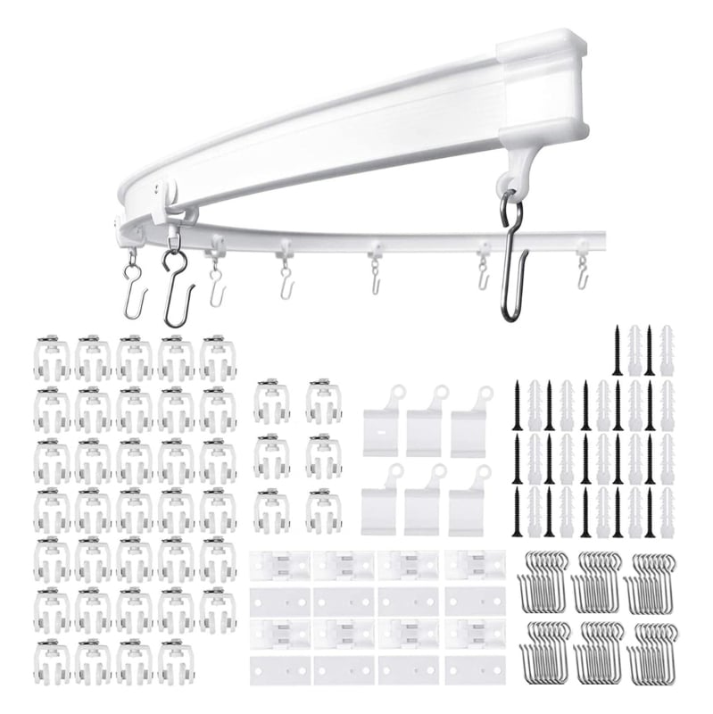 Siyu Metalo lubų užuolaidų bėgis — lankstus, arkinės formos, tylus, šiuolaikiškas minimalistinis stilius