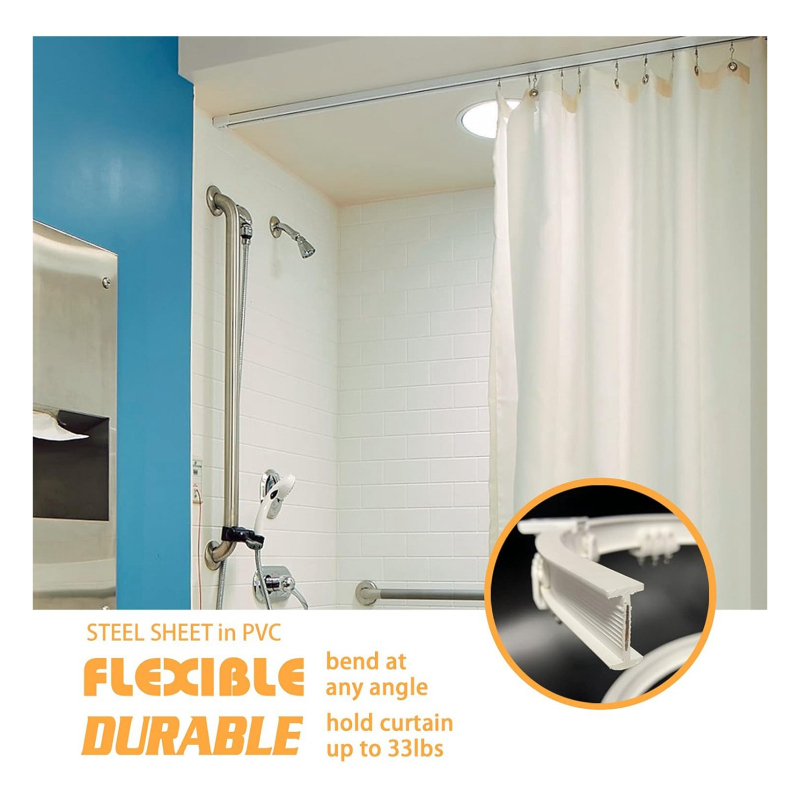 Siyu Metalo lubų užuolaidų bėgis — lankstus, arkinės formos, tylus, šiuolaikiškas minimalistinis stilius