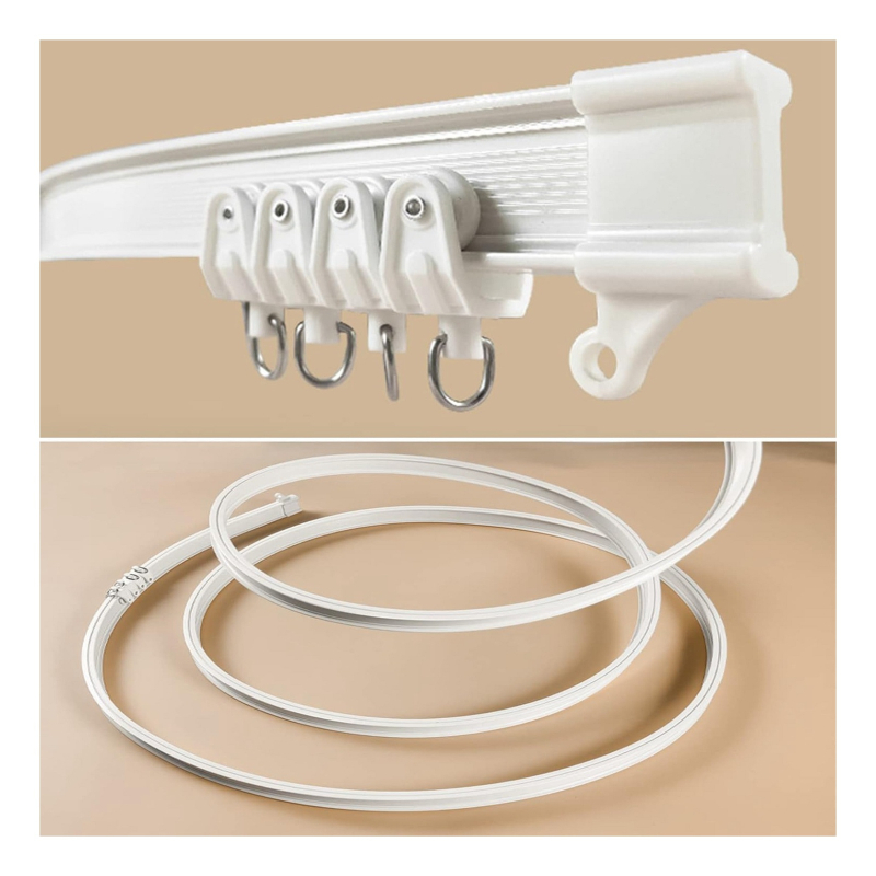 Siyu Metalo lubų užuolaidų bėgis — lankstus, arkinės formos, tylus, šiuolaikiškas minimalistinis stilius