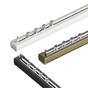 2,8 mm-es extra vastag csapágyas görgős függönycsík, nehéz alumínium ötvözet, kettős sín, csendes működés