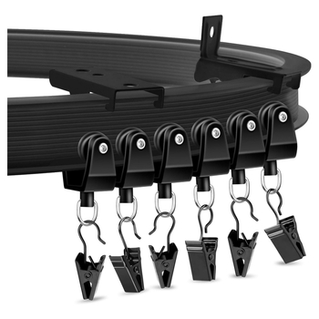 Комплект извити завесни релси (метален; PVC релсов път; безшумно плъзгане; гъвкав; U-образна водач релса)