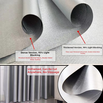 Дебел засенчващ плат за завеси, готов за употреба, пълно засенчване, светлозащитна материя, включени 10 куки