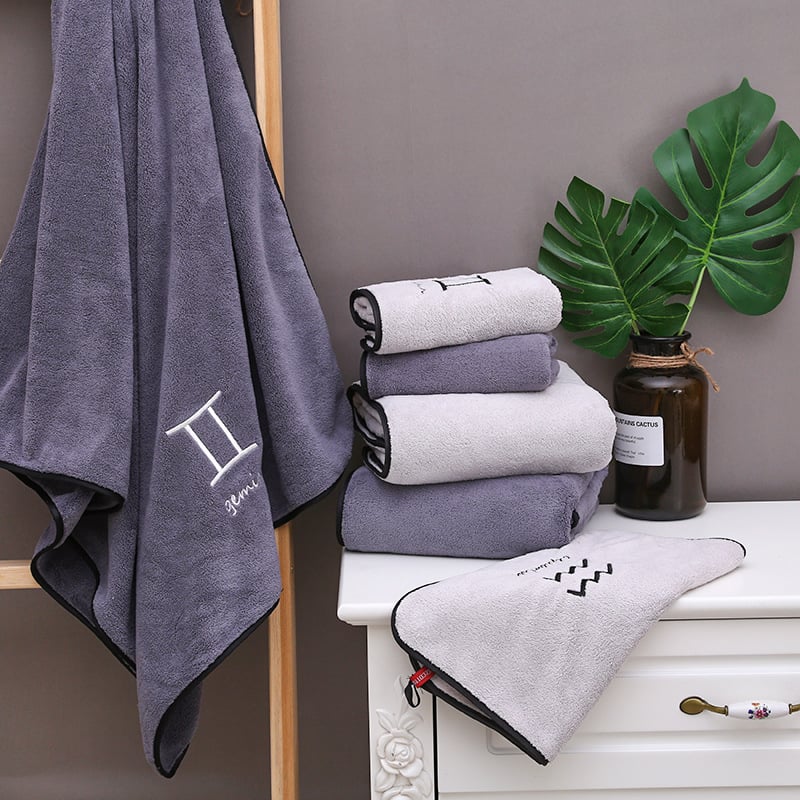 Koralo pluošto rankšluosčių komplektas – greitai džiūsta, sugeria – vyrams ir moterims, poros komplektas – Medžiaga: 80% poliesteris, 20% poliamid; Siūlų specifikacija 150D; Svoris 300–400 g; Siuvinėjimas, kraštų apdaila