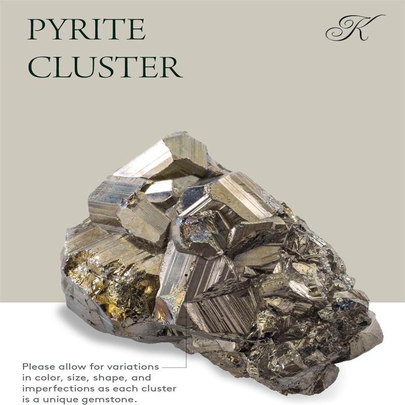 Πυρίτης φυσικός λίθος, κρύσταλλος σε συστάδες, περίπου 50 g