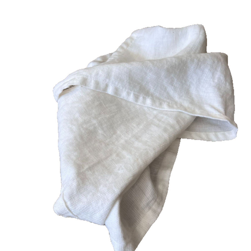 Lininis gazos rankšluostis voniai su išsiuvinėtu logotipu, 295 g, 100% linas