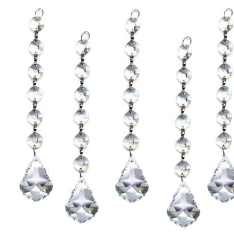 10 db kristálycsillár medál kiegészítő, K9 kristály juharlevél díszek, gyöngyös függönyök, barkácsolt kézzel készített lámpák, fehér kristály, kristálykövek