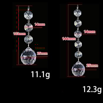 Акрилни 3-5 кристални осмоъгълни мъниста 2pcs, подпорна украса за маса, коледна украса, лека висулка, кристални мъниста