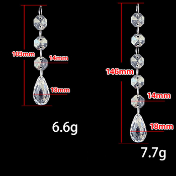 Акрилни 3-5 кристални осмоъгълни мъниста 2pcs, подпорна украса за маса, коледна украса, лека висулка, кристални мъниста