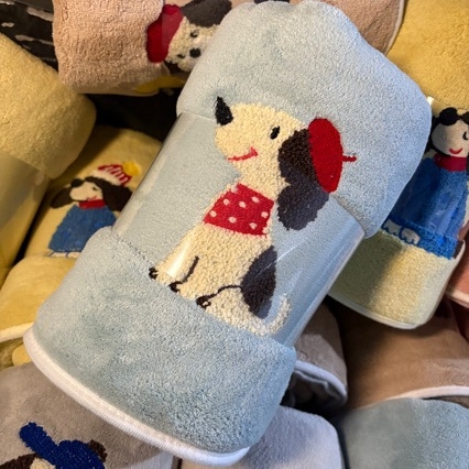 Šuns tematikos vonios rankšluosčių komplektas, minkštas koralinės fliso audinys, 100D siūlai, spauda, džakardas, paprasta pynė, vonios/pliažo rankšluostis