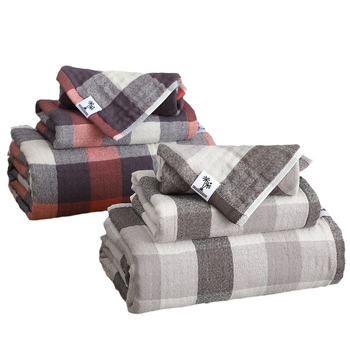 Medvilnės džakardo rankšluosčių rinkinys, 150D siūlas, svoris mažiau nei 50 g