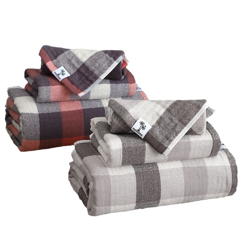 Medvilnės džakardo rankšluosčių rinkinys, 150D siūlas, svoris mažiau nei 50 g