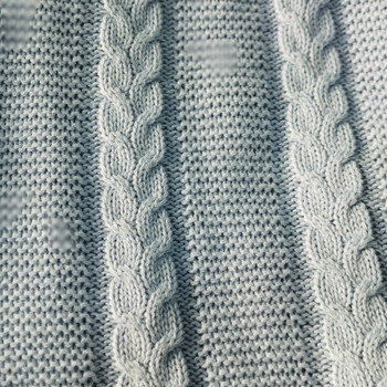 Gyerekeknek készült pamut jacquard kötött takaró, tavasz-őszi időszakban, 300–499 g (Weining | pamut | 300–499 g | egyszínű)