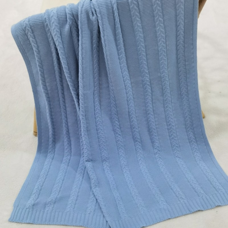 Gyerekeknek készült pamut jacquard kötött takaró, tavasz-őszi időszakban, 300–499 g (Weining | pamut | 300–499 g | egyszínű)