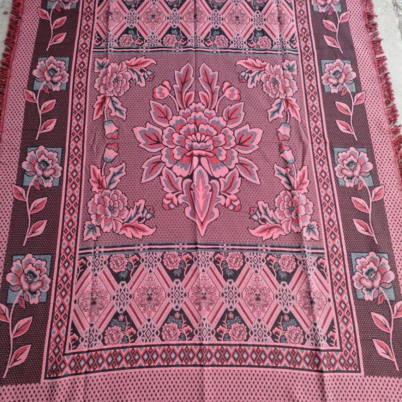 Cuvertură tricotată din bumbac, imprimeu floral, 800–999 g, personalizabil, pentru toate anotimpurile