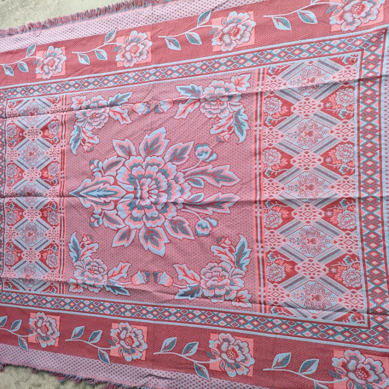 Cuvertură tricotată din bumbac, imprimeu floral, 800–999 g, personalizabil, pentru toate anotimpurile