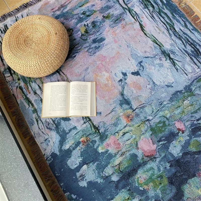 Monet Water Lily gobelin za kauč, poliestersko-bavlani materijal, za jednosjed kauč, nordijski stil