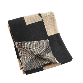 Kötött pléd, akril szál, csíkos minta, világos luxus stílus, első osztályú minőség, 800–999 g