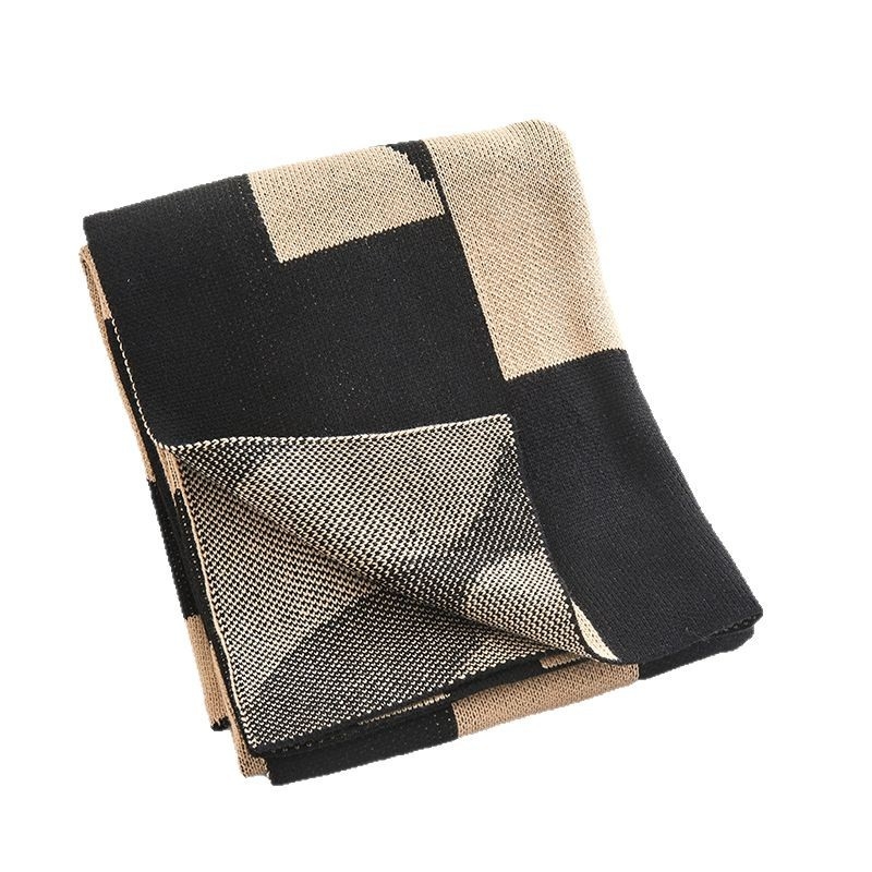 Kötött pléd, akril szál, csíkos minta, világos luxus stílus, első osztályú minőség, 800–999 g