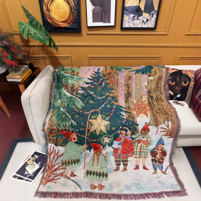 Többfunkciós kanapé takaró személy motívummal, pamut, 800–999 g, minden évszakban alkalmas