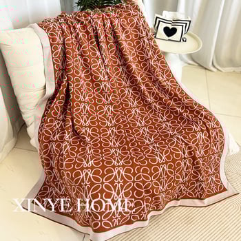 Плетено одеяло с геометричен модел, модерен минималистичен стил; 100% акрилно влакно, 800–999 г, за всички сезони