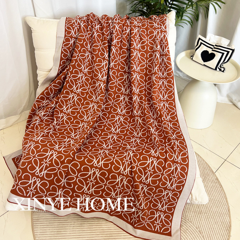 Плетено одеяло с геометричен модел, модерен минималистичен стил; 100% акрилно влакно, 800–999 г, за всички сезони