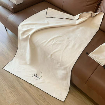 Памучен шал и хавлиено одеяло комплект, еднотонен дизайн, тегло 450 г, за пролетта и есента