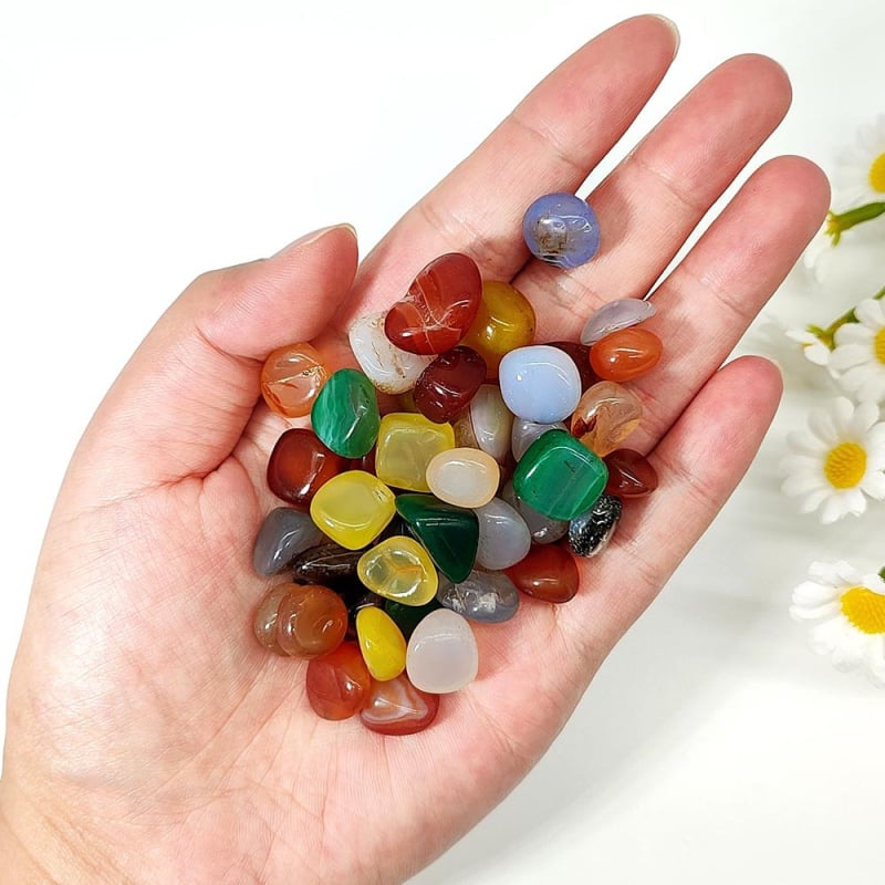 Prirodni šareni ahatni kamenčići za aromaterapiju, kućna mandala pločica