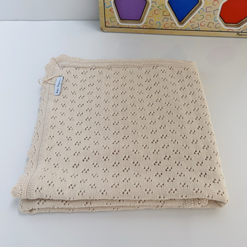 Pătură de copii din bumbac - Stil Nordic, 300–499 g, Pentru orice sezon, Model solid