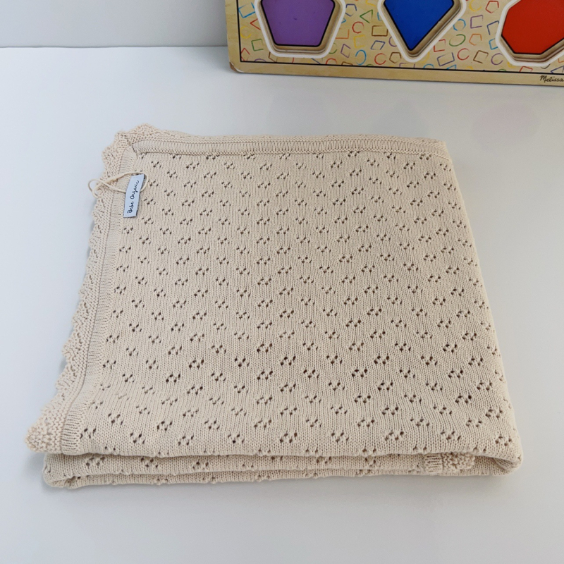 Pătură de copii din bumbac - Stil Nordic, 300–499 g, Pentru orice sezon, Model solid