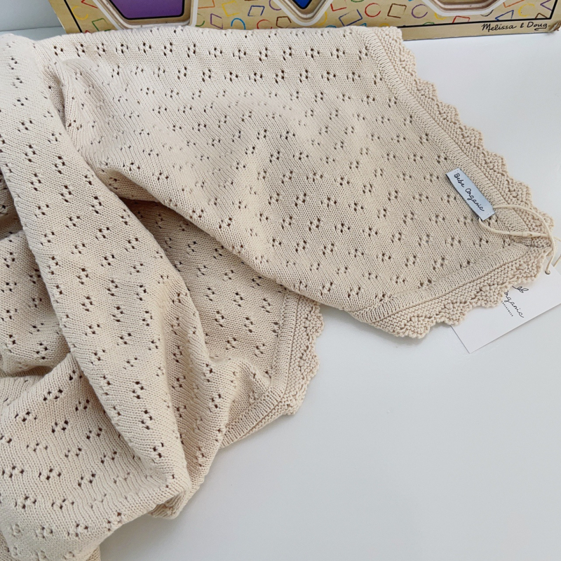 Pătură de copii din bumbac - Stil Nordic, 300–499 g, Pentru orice sezon, Model solid