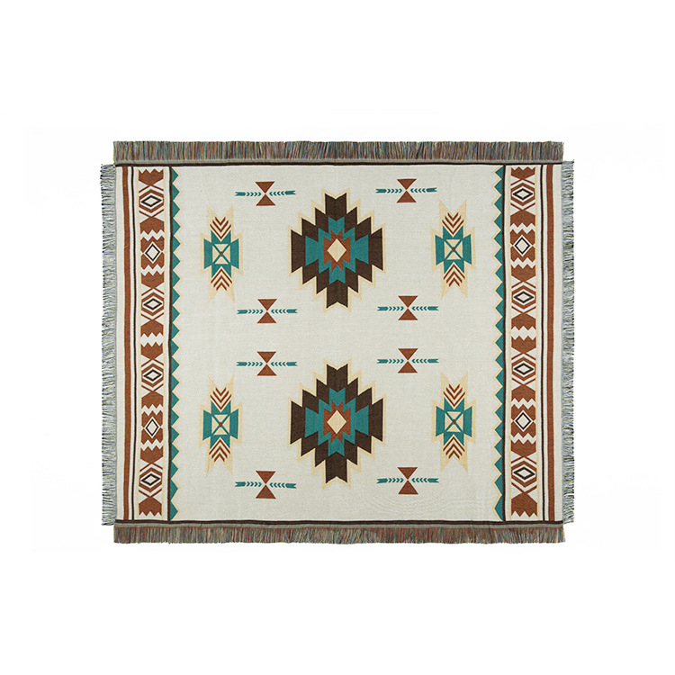 Pătură pentru canapea cu model geometric boem, fibre chimice, 300–500 g, patru anotimpuri, design modern minimalist