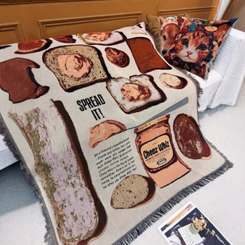 Памучно плетено одеяло – INS стил, 1,0–1,5 кг, за всички сезони, за диван и легло