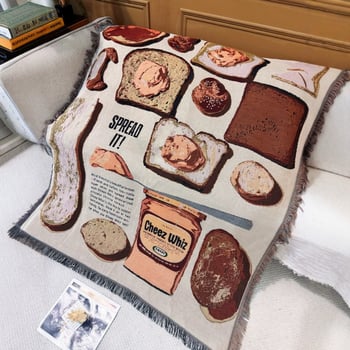 Памучно плетено одеяло – INS стил, 1,0–1,5 кг, за всички сезони, за диван и легло