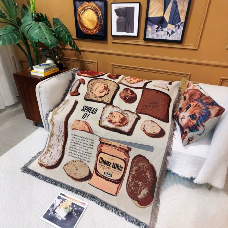 Памучно плетено одеяло – INS стил, 1,0–1,5 кг, за всички сезони, за диван и легло