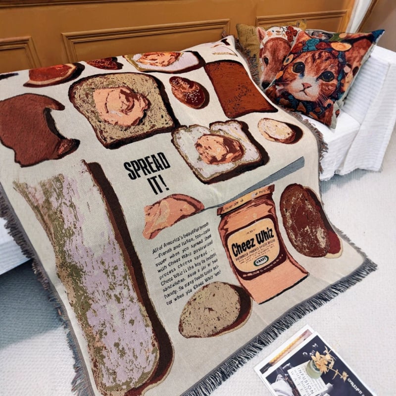 Памучно плетено одеяло – INS стил, 1,0–1,5 кг, за всички сезони, за диван и легло