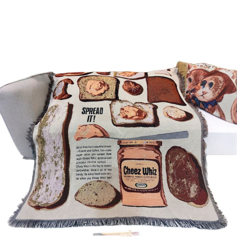 Памучно плетено одеяло – INS стил, 1,0–1,5 кг, за всички сезони, за диван и легло