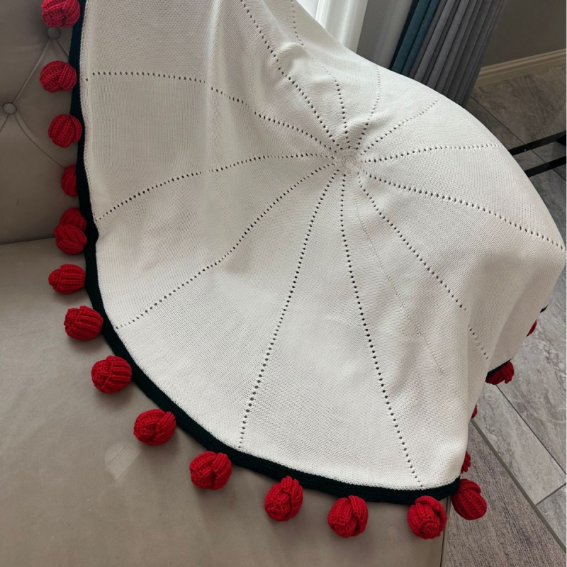 Pătură cu buchet de trandafiri, fibre acrilice, 800 g, iarnă, stil modern de simplitate