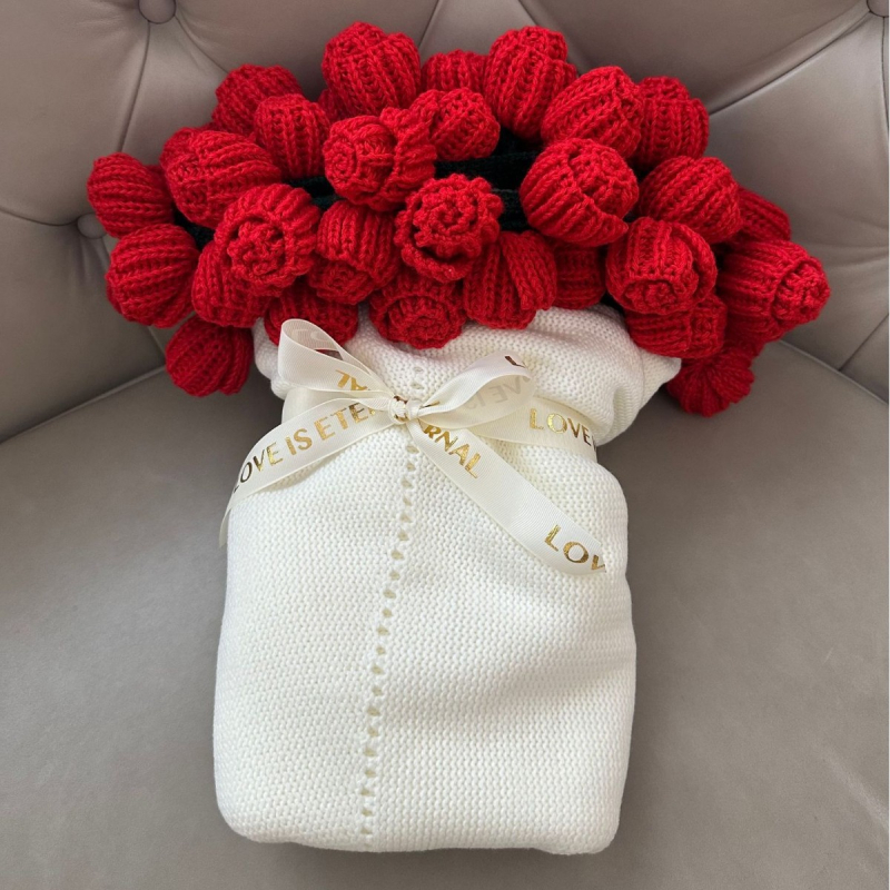 Pătură cu buchet de trandafiri, fibre acrilice, 800 g, iarnă, stil modern de simplitate