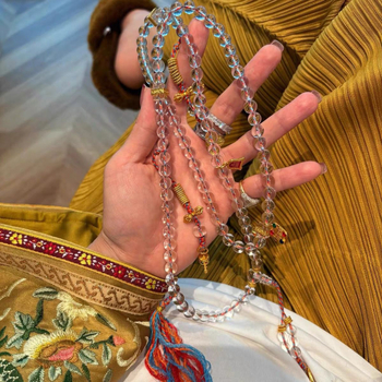 Brățară cu mărgele de cristal, accesorii din argint 925, fără pietre laterale