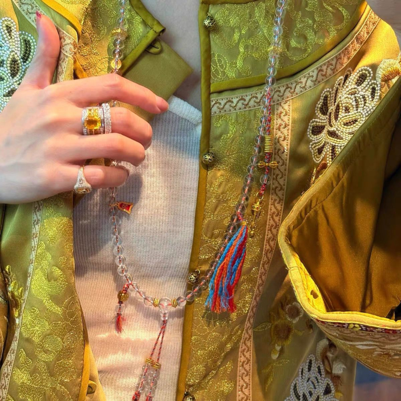 Brățară cu mărgele de cristal, accesorii din argint 925, fără pietre laterale