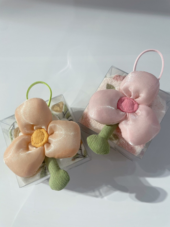 Pakabinamas rankšluostis rankoms su gėlių motyvu, koralo fleece, Hua zhan Hz0630, 21 siūlai