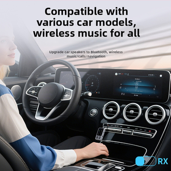 AUX Bluetooth vevő- és adóegység, modell M3, Bluetooth 5.4, AUX interfész, plug-and-play