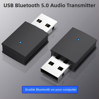 USB-s Bluetooth hangátadó asztali számítógépekhez és noteszgépekhez — USB interfész, Bluetooth 5.0, 2,4 GHz, 3 m hatótáv, külső tápegység