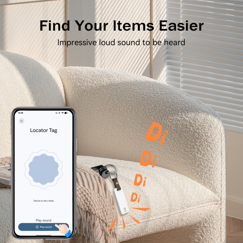 Findhub Android локатор за багаж и портфейл – 7 g, 220 mAh, ABS корпус, глобално позициониране, вътрешно търсене до 10 m