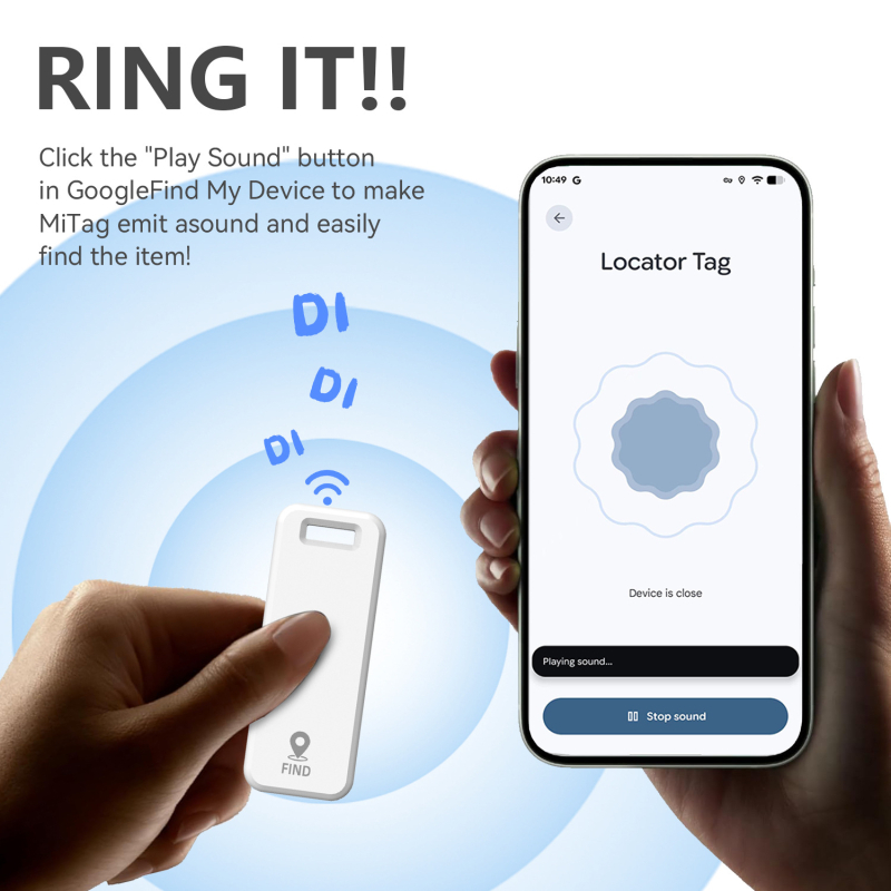 Findhub Android локатор за багаж и портфейл – 7 g, 220 mAh, ABS корпус, глобално позициониране, вътрешно търсене до 10 m